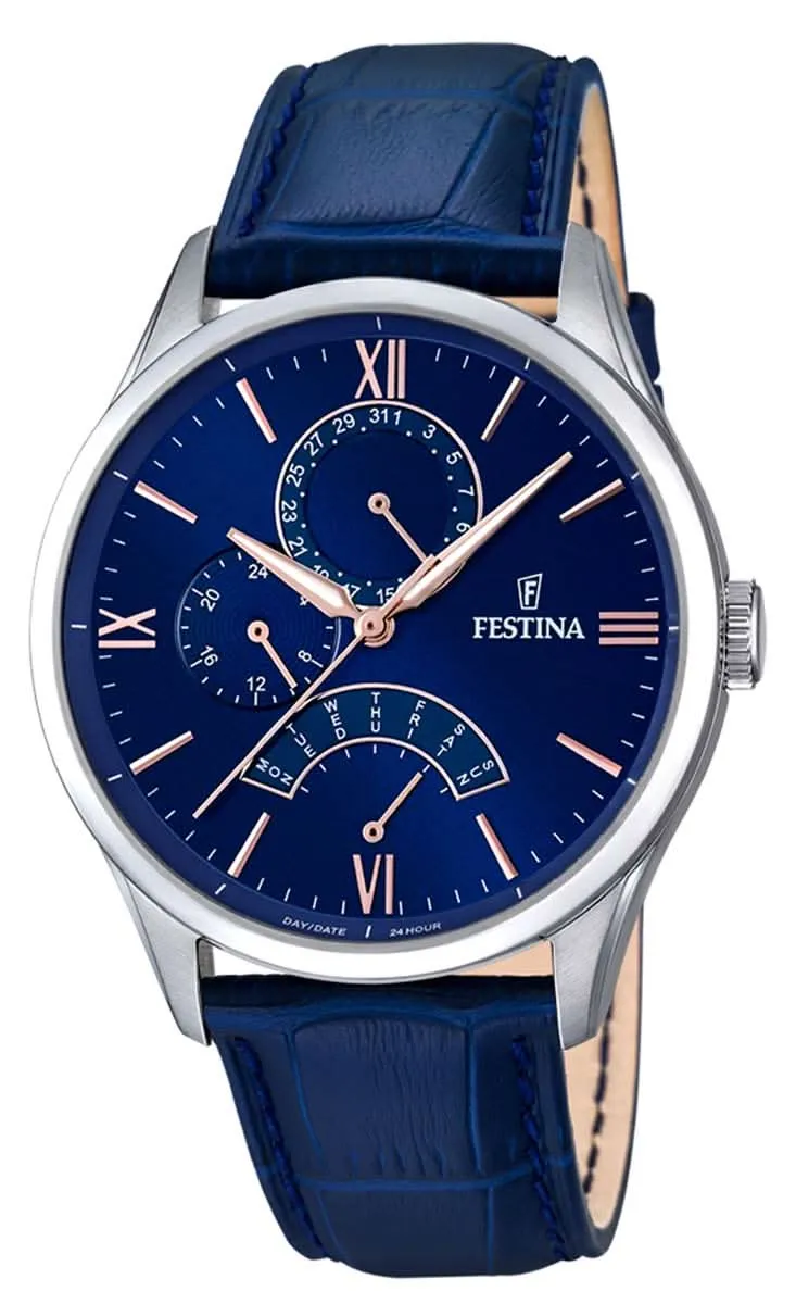Festina Retro F16823/3 Herrenuhr • Lederarmband • 5 ATM