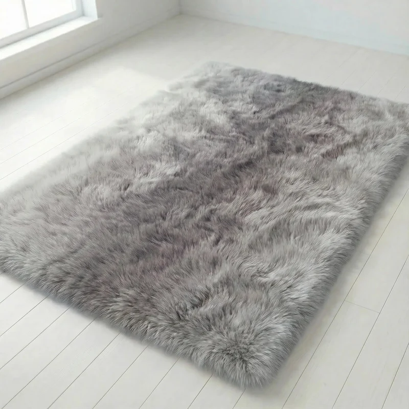 Hoogpolig Pluche Vloerkleed met Kleurverloop – Antislip & 4cm Dikte voor Luxe Comfort in Woonkamer, Slaapkamer of Gang | Sansoti