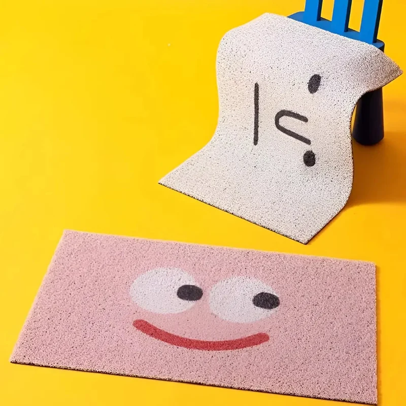 Deurmat met Smiley Opdruk 40×60 cm Antislip PVC Vloermat voor Entree Hal Voorportaal | Sansoti