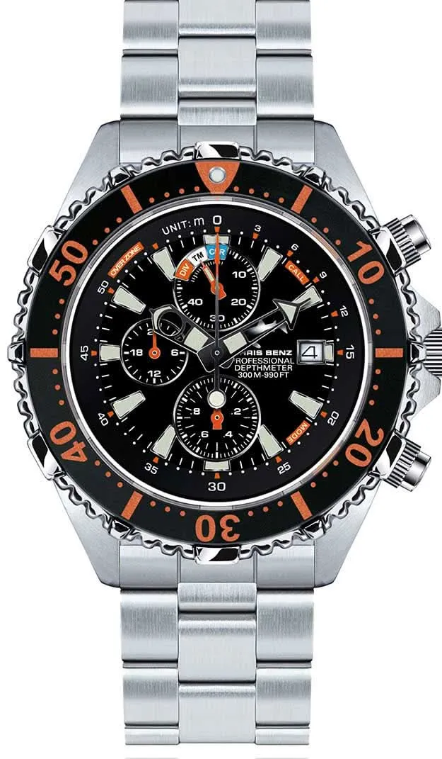 Chris Benz Depthmeter CB-C300-O-MB Uhr • 300m • Saphirglas