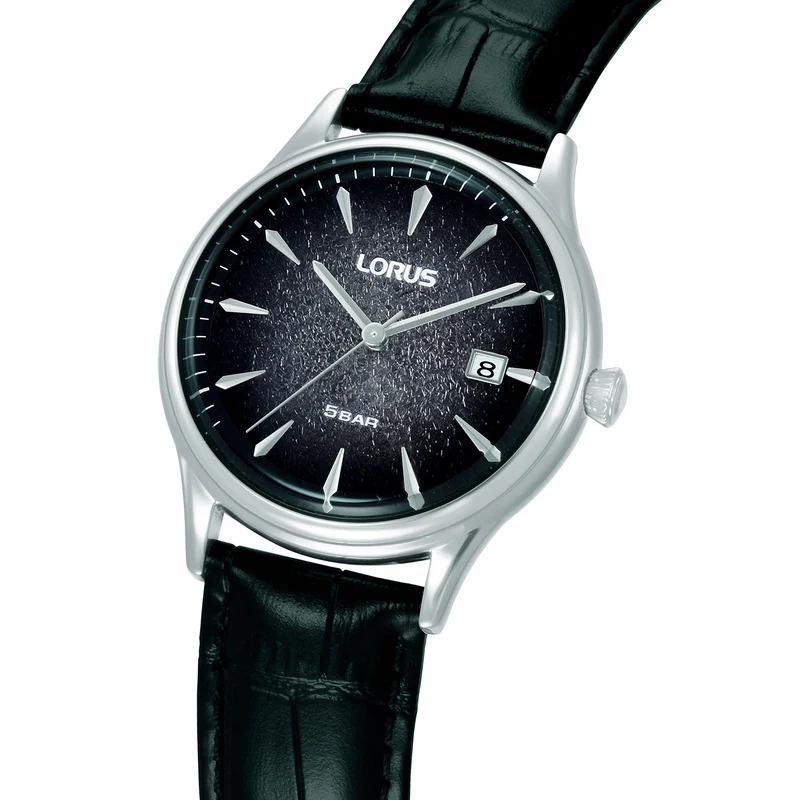 Lorus Classic RS993DX9 Herrenuhr Schwarz • Mineralglas • Lederarmband