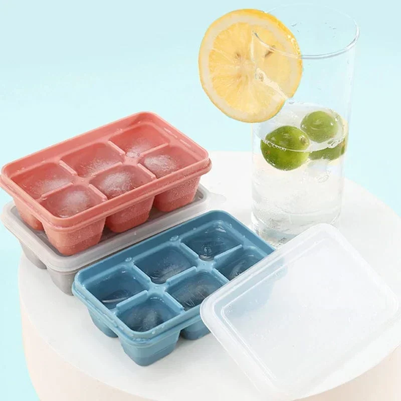 IJsblokjesvormen Set van 3 met Deksel en 6 Vakjes – Kunststof Vriesbakjes voor Koude Dranken en Cocktails | Sansoti