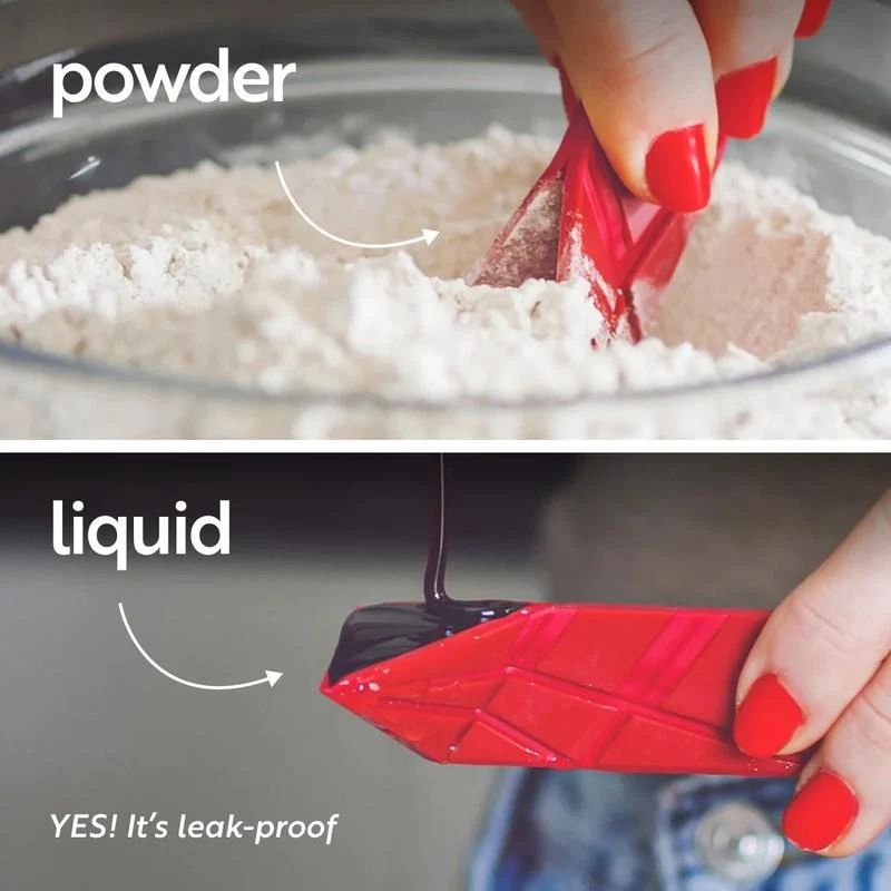 Platte Maatlepel Set 6 Maten Magnetisch Opvouwbaar Precisie Doseren Bakken Koken Vloeibaar Droog Ingredient | Sansoti