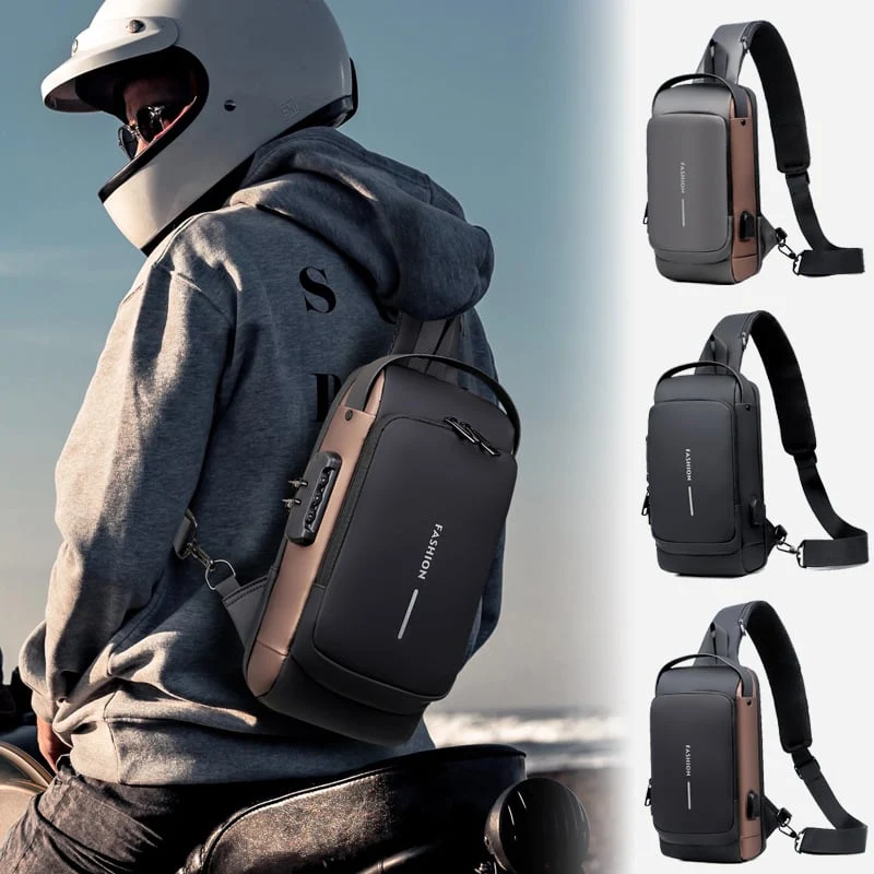 Crossbody Schoudertas met USB Oplaadpoort en Cijferslot Waterafstotend voor Reizen Werk en Dagelijks Gebruik | Sansoti