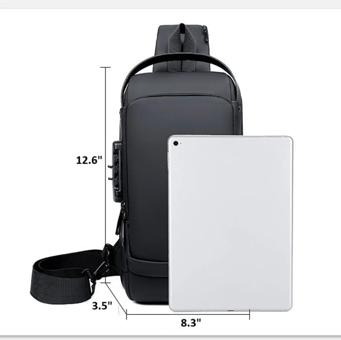 Crossbody Schoudertas met USB Oplaadpoort en Cijferslot Waterafstotend voor Reizen Werk en Dagelijks Gebruik | Sansoti
