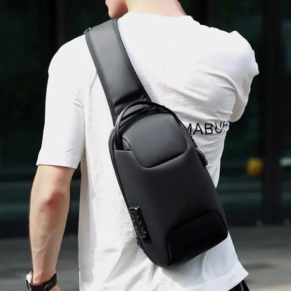 Crossbody Schoudertas met USB Oplaadpoort en Cijferslot Waterafstotend voor Reizen Werk en Dagelijks Gebruik | Sansoti