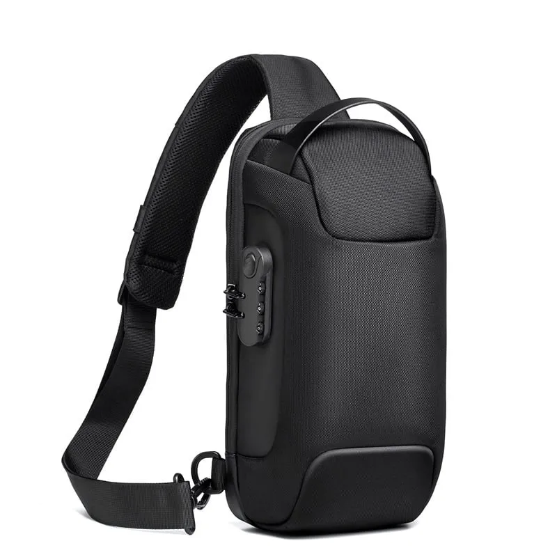 Crossbody Schoudertas met USB Oplaadpoort en Cijferslot Waterafstotend voor Reizen Werk en Dagelijks Gebruik | Sansoti