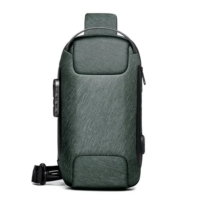 Crossbody Schoudertas met USB Oplaadpoort en Cijferslot Waterafstotend voor Reizen Werk en Dagelijks Gebruik | Sansoti
