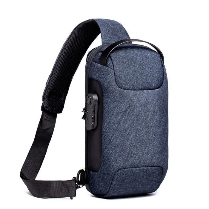 Crossbody Schoudertas met USB Oplaadpoort en Cijferslot Waterafstotend voor Reizen Werk en Dagelijks Gebruik | Sansoti