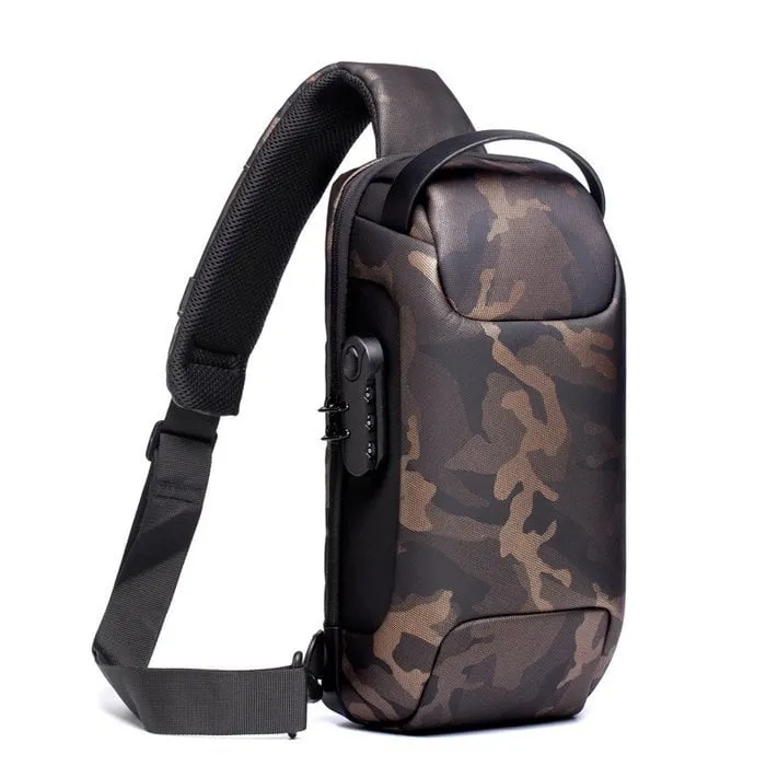Crossbody Schoudertas met USB Oplaadpoort en Cijferslot Waterafstotend voor Reizen Werk en Dagelijks Gebruik | Sansoti