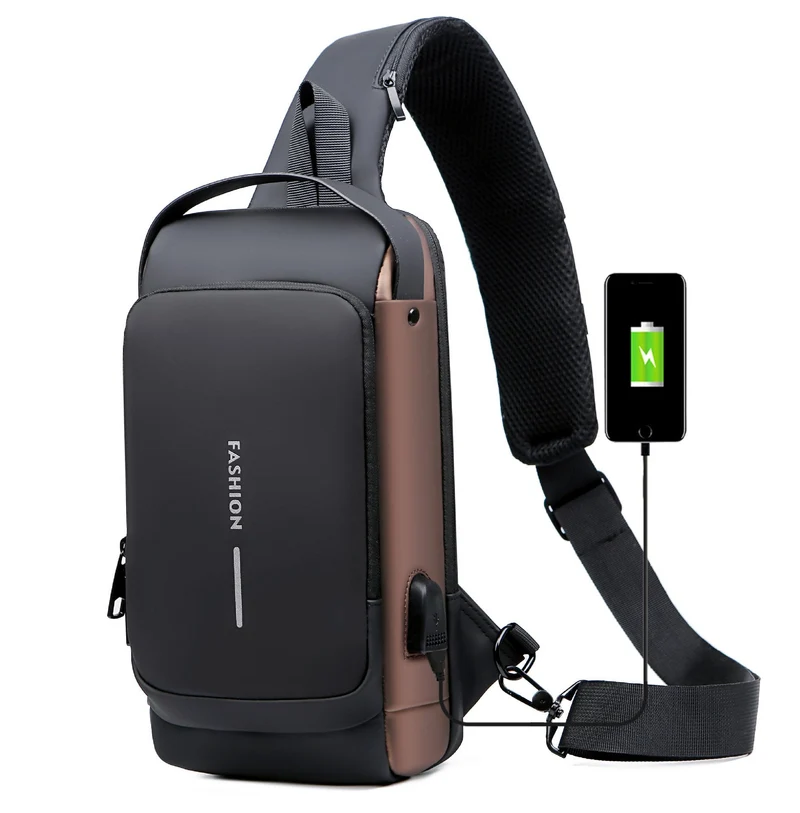 Crossbody Schoudertas met USB Oplaadpoort en Cijferslot Waterafstotend voor Reizen Werk en Dagelijks Gebruik | Sansoti
