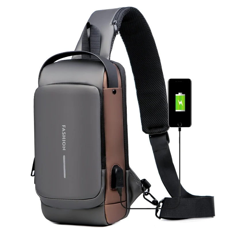 Crossbody Schoudertas met USB Oplaadpoort en Cijferslot Waterafstotend voor Reizen Werk en Dagelijks Gebruik | Sansoti