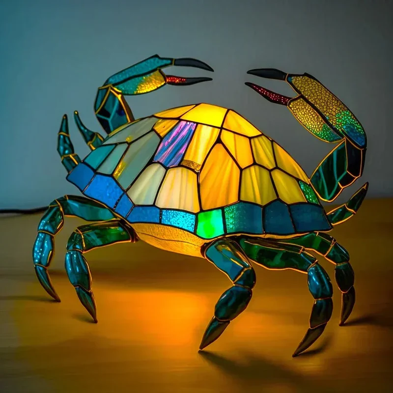 Glas-in-lood Dierenlamp Meerkleurig 30cm Tafelverlichting Decoratief Woonkamer Slaapkamer Nachtlampje | Sansoti