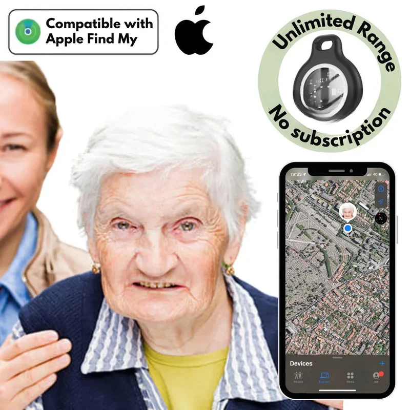 GPS Tracker voor Senioren Real-Time Locatievolging Waterdicht Zonder Abonnement met iOS Ondersteuning | Sansoti