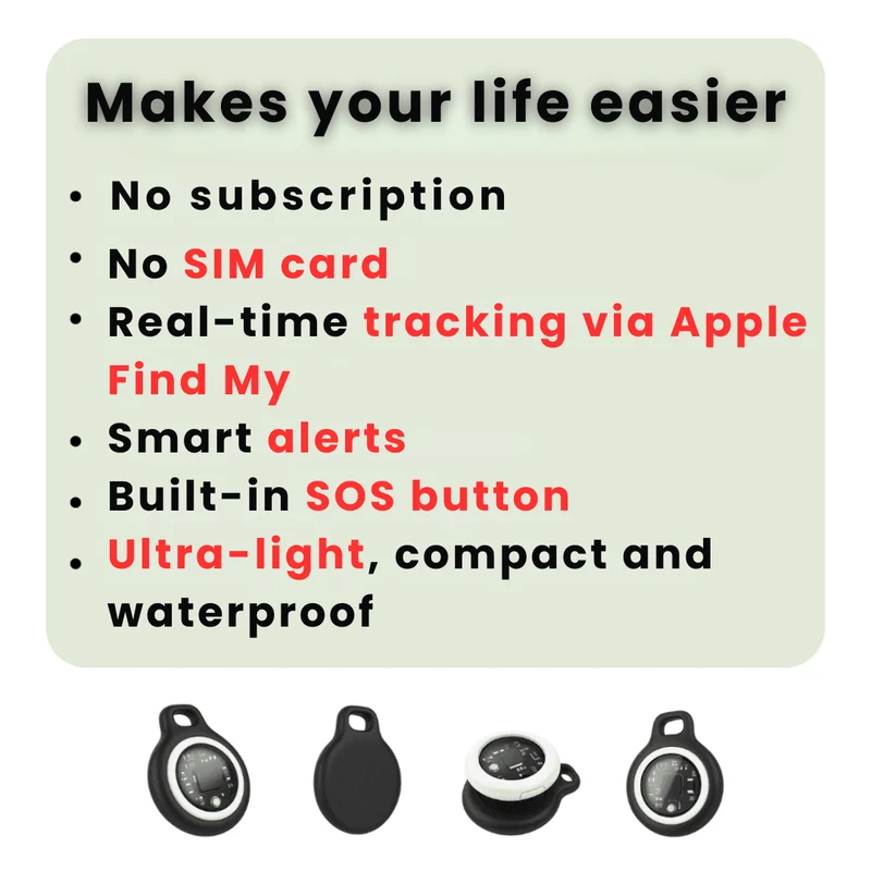 GPS Tracker voor Senioren Real-Time Locatievolging Waterdicht Zonder Abonnement met iOS Ondersteuning | Sansoti