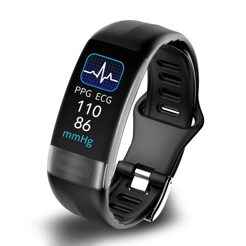 Slimme Fitnessband met Hartslagmeter ECG Bloeddruk Zuurstofmeting Slaaptracking en Notificaties voor Sport | Sansoti