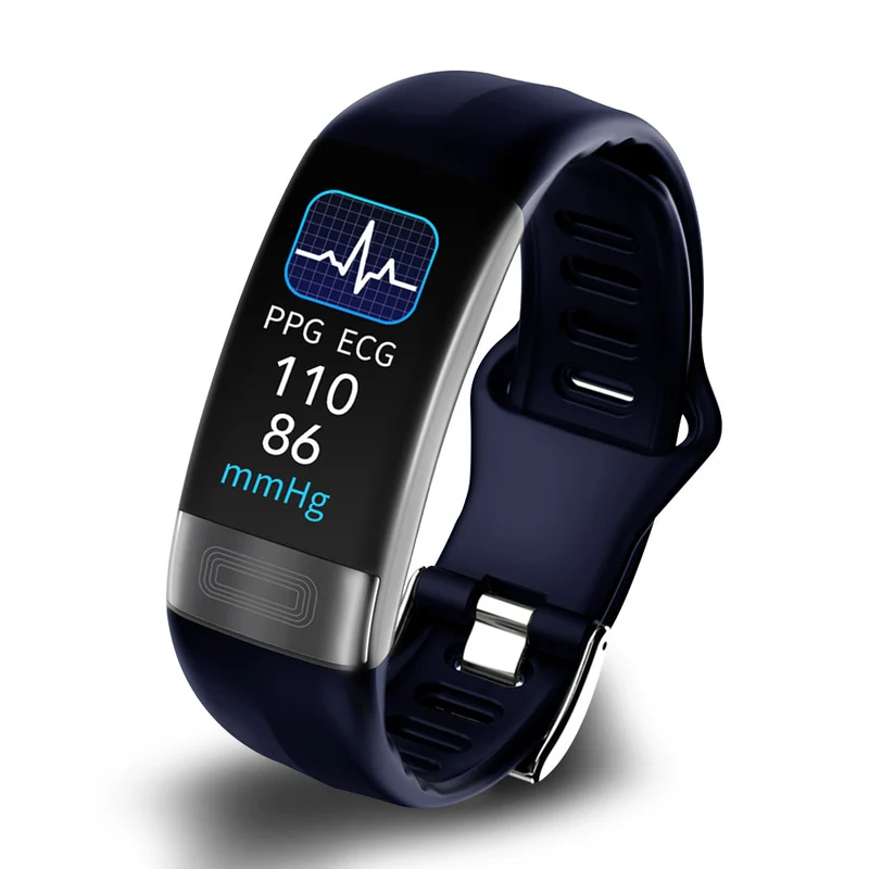 Slimme Fitnessband met Hartslagmeter ECG Bloeddruk Zuurstofmeting Slaaptracking en Notificaties voor Sport | Sansoti