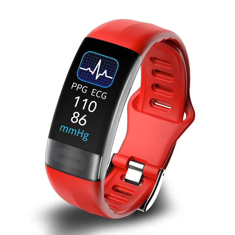 Slimme Fitnessband met Hartslagmeter ECG Bloeddruk Zuurstofmeting Slaaptracking en Notificaties voor Sport | Sansoti