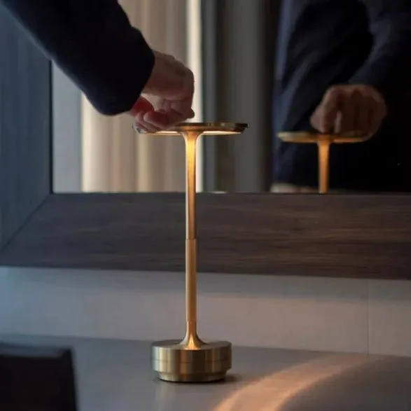 Dimbare Tafellamp Oplaadbaar Waterbestendig Metaal Touch Bediening Draadloos LED Sfeerverlichting Sfeerlamp | Sansoti