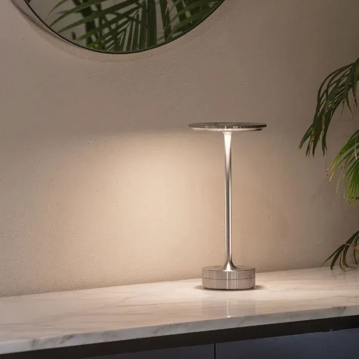 Dimbare Tafellamp Oplaadbaar Waterbestendig Metaal Touch Bediening Draadloos LED Sfeerverlichting Sfeerlamp | Sansoti