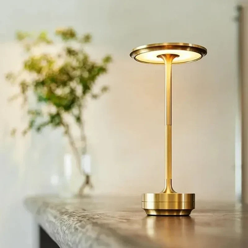 Dimbare Tafellamp Oplaadbaar Waterbestendig Metaal Touch Bediening Draadloos LED Sfeerverlichting Sfeerlamp | Sansoti