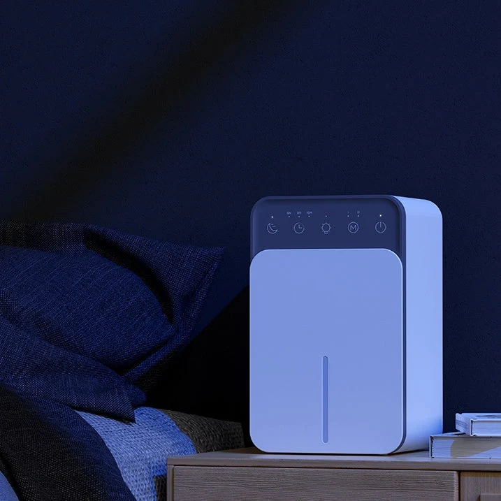 Compacte Luchtontvochtiger met Timer en Nachtmodus 1 Liter Capaciteit voor Slaapkamer Badkamer en Kantoor | Sansoti