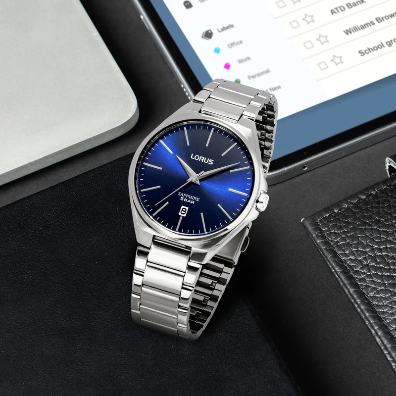 Lorus Dress RS947DX9 Herrenuhr Dunkelblau • Saphirglas • Edelstahlarmband