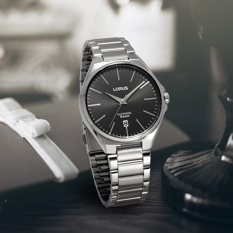 Lorus Dress RS945DX9 Herrenuhr Schwarz • Saphirglas • Edelstahlarmband