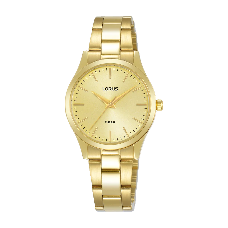 Lorus Classic RRX82HX9 Damen Armbanduhr Champagner • Mineralglas • Edelstahlarmband