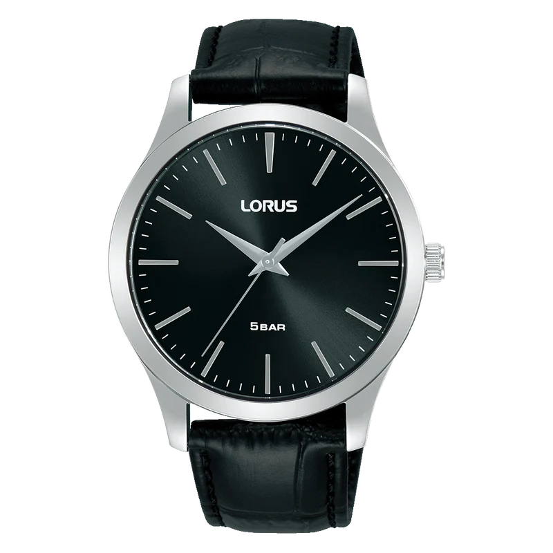 Lorus Classic RRX71HX9 Herren Armbanduhr Schwarz • Mineralglas • Lederarmband