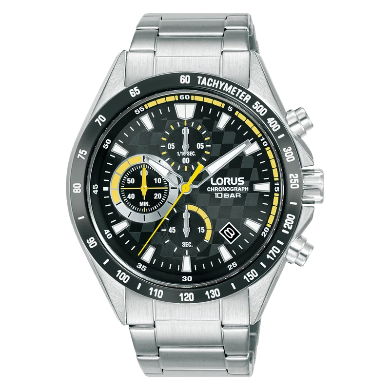 Lorus Sports RM313JX9 Herrenuhr Schwarz • Chronograph • Mineralglas