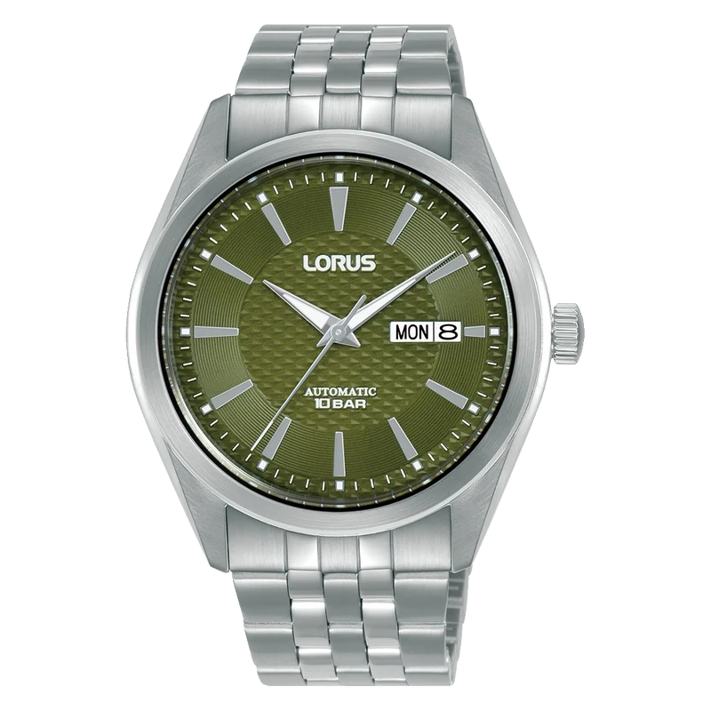 Lorus Classic RL487BX9 Herrenuhr Automatik Dunkelgrün • Mineralglas • Edelstahlarmband