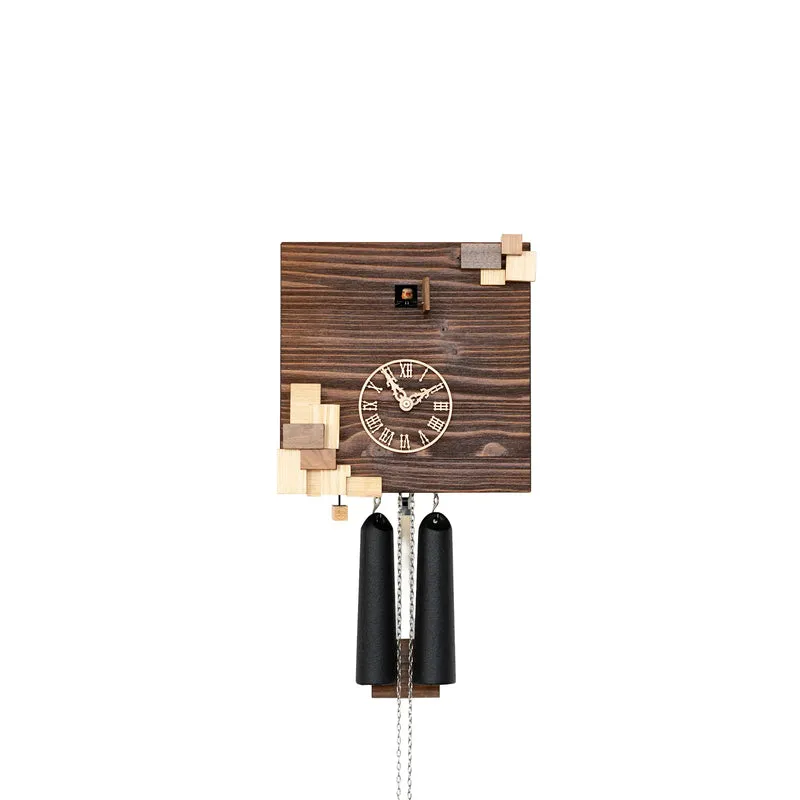 Rombach & Haas KUBUS CUBK3-10 Wanduhr Braun/Natur • Mechanisches 8-Tage-Werk • Handgeschnitzter Holz-Kuckuck