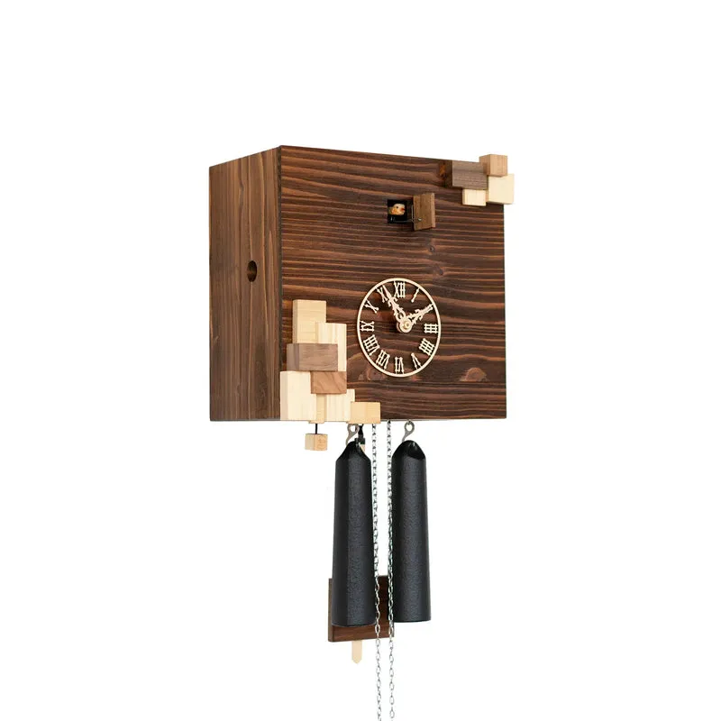 Rombach & Haas KUBUS CUBK3-10 Wanduhr Braun/Natur • Mechanisches 8-Tage-Werk • Handgeschnitzter Holz-Kuckuck