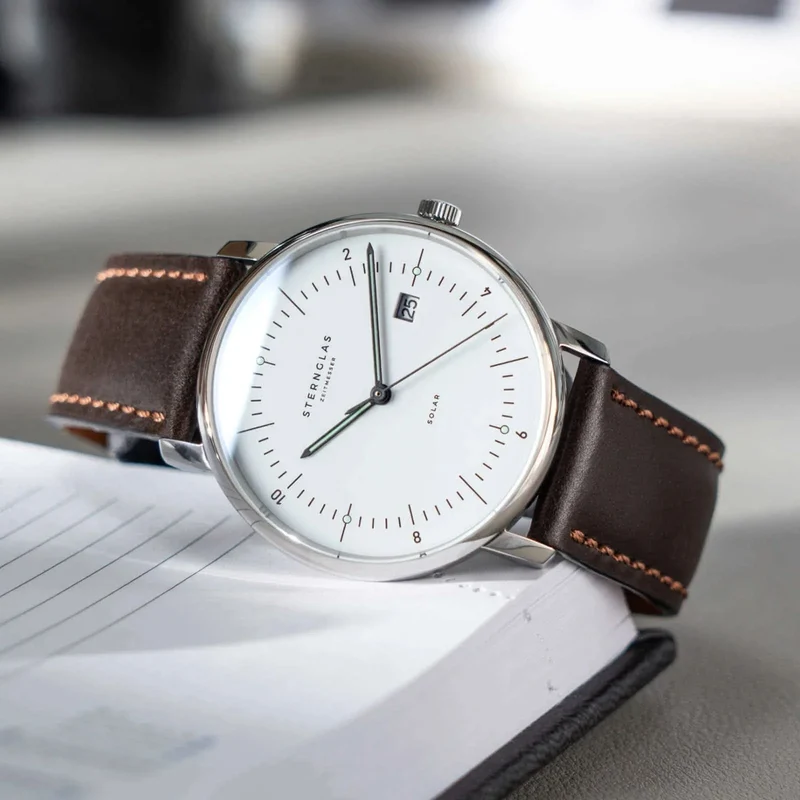Sternglas Hamburg s01-hh10-vi11 Herrenuhr • Bauhaus-Design • Saphirglas