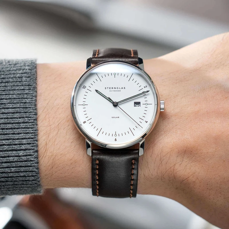 Sternglas Hamburg s01-hh10-vi11 Herrenuhr • Bauhaus-Design • Saphirglas