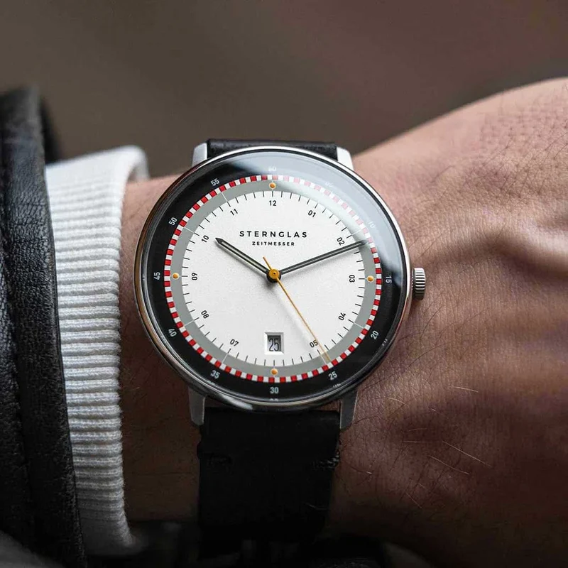 Sternglas Hamburg Edition Hafen S01-HHH16-VI15 Herrenuhr • Bauhaus-Design • Saphirglas