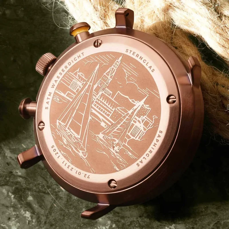 Sternglas Hamburg S01-HC35-FI05 Herrenuhr • Bauhaus-Design • Saphirglas