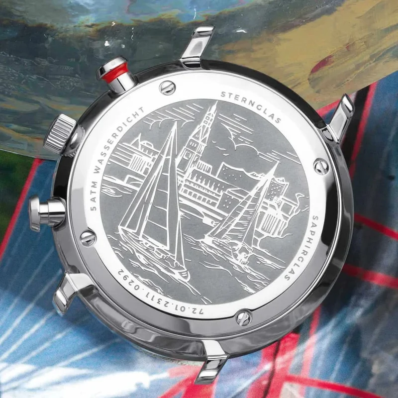 Sternglas Hamburg Chronograph S01-HC10-FI04 Herrenuhr • Bauhaus-Design • Saphirglas