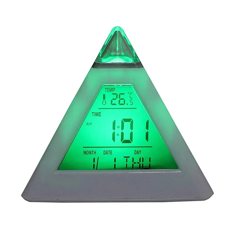Pyramiden Wecker mit Stimmungslicht