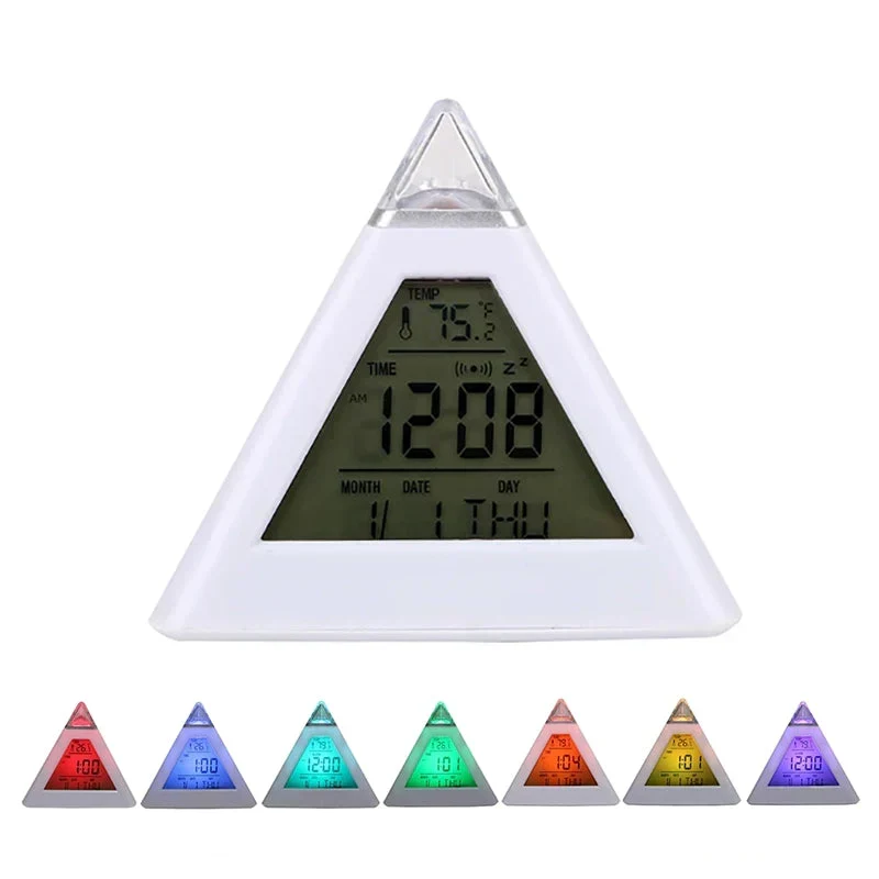Pyramiden Wecker mit Stimmungslicht