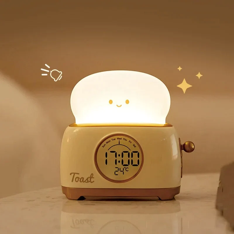 Lustiger Toaster Wecker mit Nachtlicht