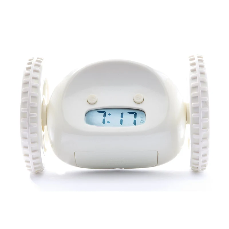 Clocky White - Wekker op wielen