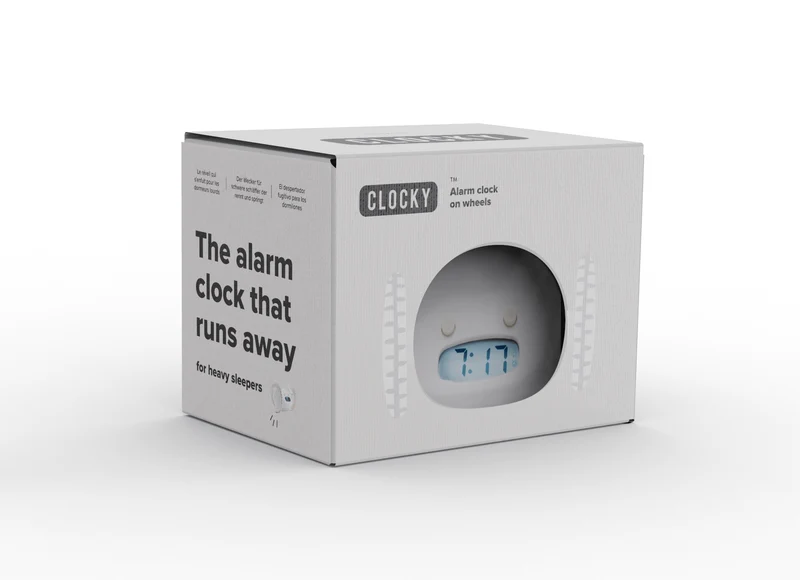 Clocky White - Wekker op wielen