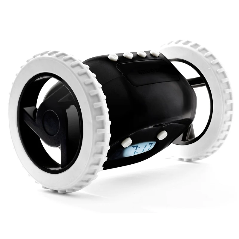 Clocky Black - Alarm clock on wheels
