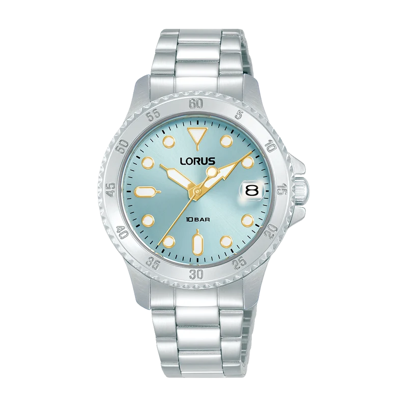 Lorus Sports RG813DX9 Damenuhr Hellblau • Mineralglas • Edelstahlarmband