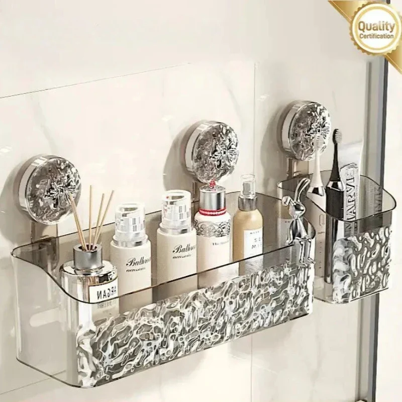 Badkamer Wandrekje met Zuignappen Boorvrij Monteren Doucherekje Shampoo Houder Douche Organizer Opbergrek | Sansoti