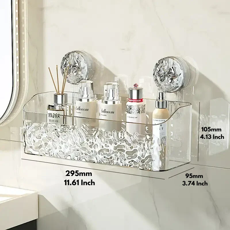Badkamer Wandrekje met Zuignappen Boorvrij Monteren Doucherekje Shampoo Houder Douche Organizer Opbergrek | Sansoti
