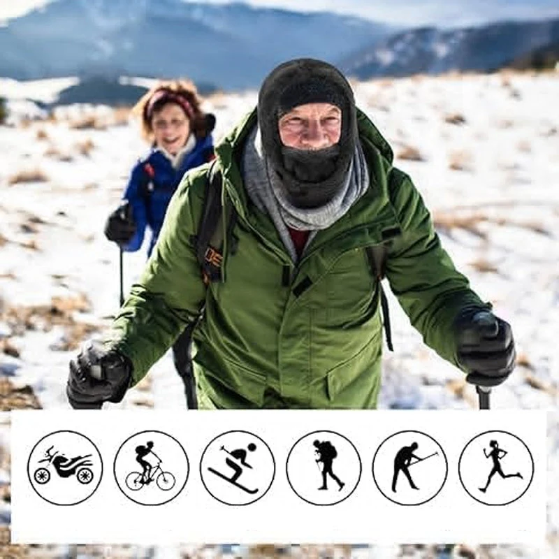 Fleece Balaclava Wintersportmuts Met Nekbescherming Verstelbaar Ademend Unisex Gezichtsmasker Outdoor | Sansoti