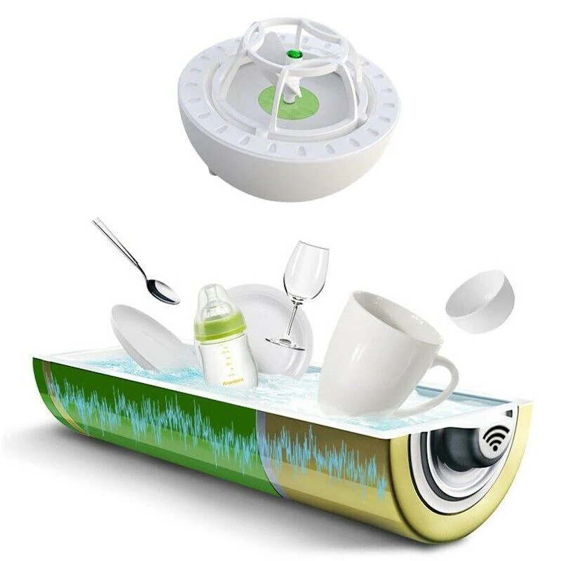 Compact Ultrasoon Reinigingsapparaat USB Multifunctioneel voor Keuken Camping Reizen Draagbaar Gemakkelijk | Sansoti
